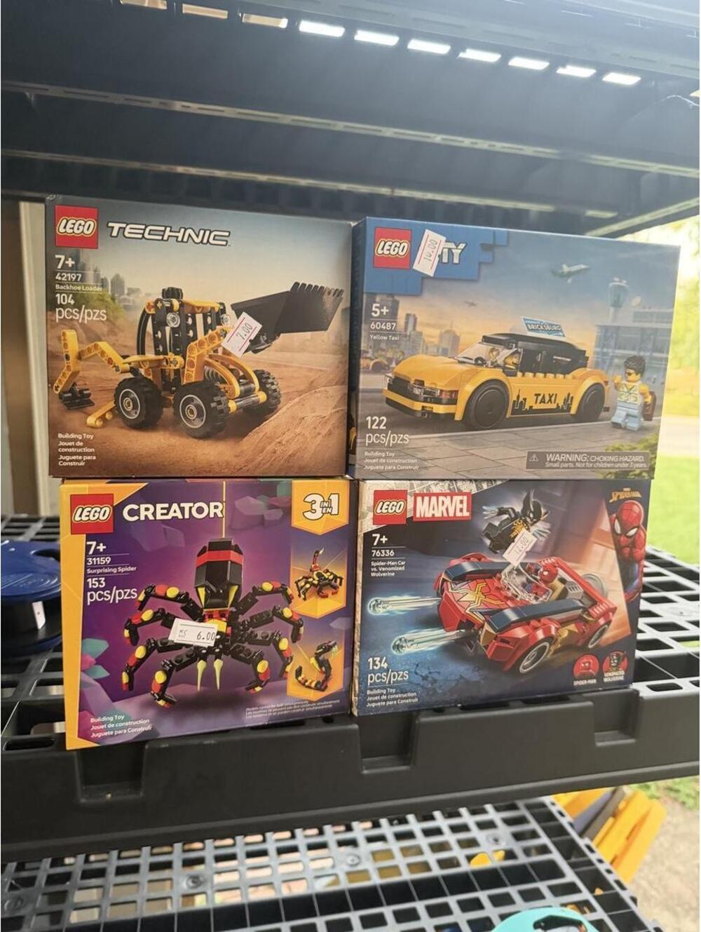 LEGO bundle Technic backload loader, City taxi, spider, Spider-Man’s car
